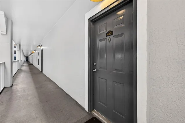 a view of a hallway with a elevator