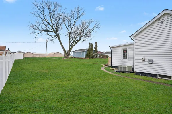 a view of a backyard with a garden