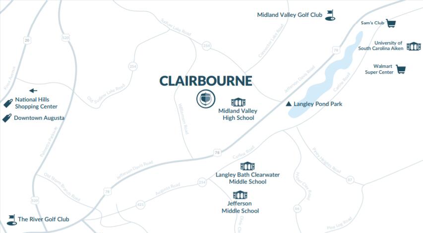 6079 Whirlaway Road Graniteville, SC 29829 - Photo 16 of 25 Clairbourne Map