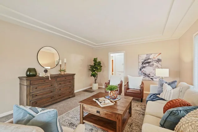 a living room with furniture