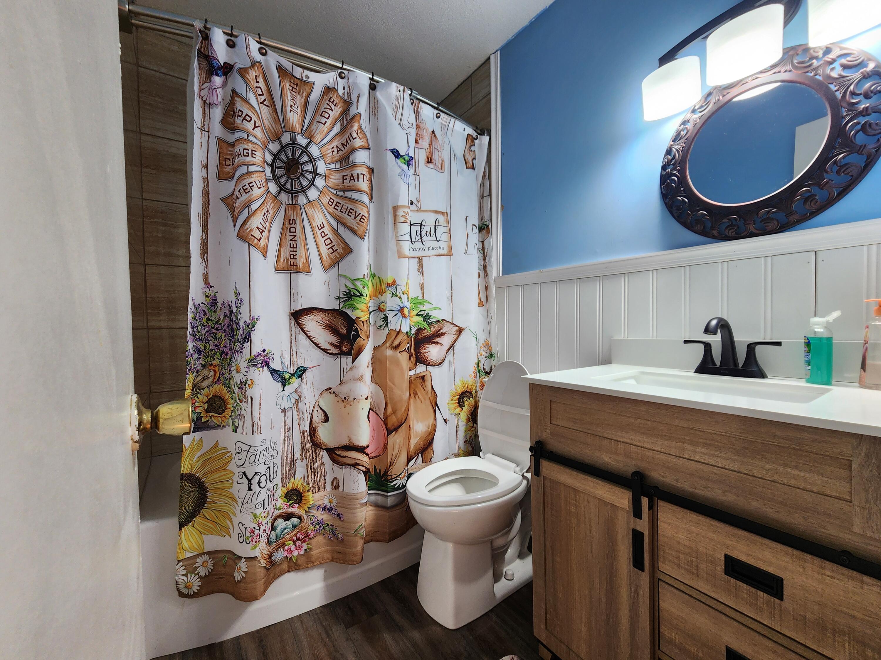 10519 Henry Road Henry, VA 24102 - Photo 15 of 25 a bathroom with a toilet sink vanity granite and mirror