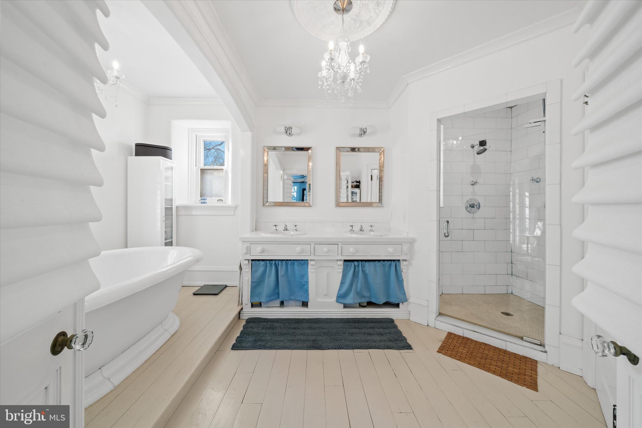 2412 Delaware Avenue Wilmington, DE 19806 - Photo 30 of 64 a bathroom with a tub a sink and a shower