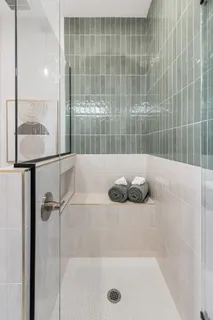 a bathroom with a tub