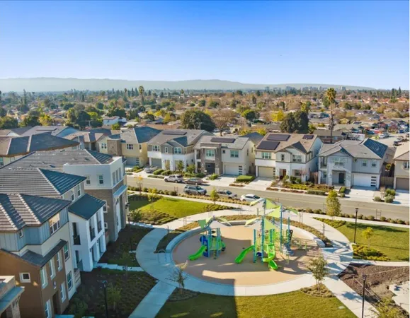 a view of a city with lawn chairs