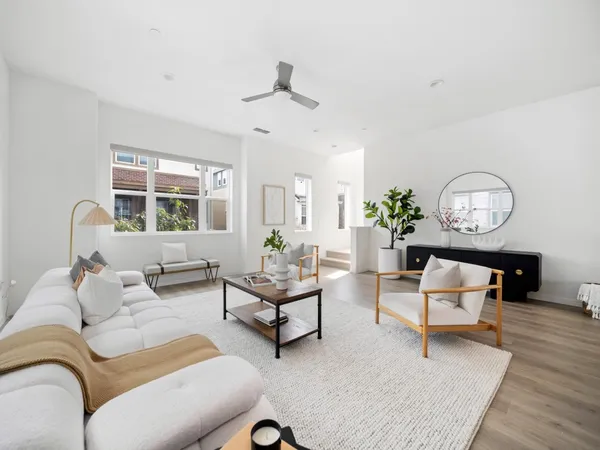 a living room with furniture