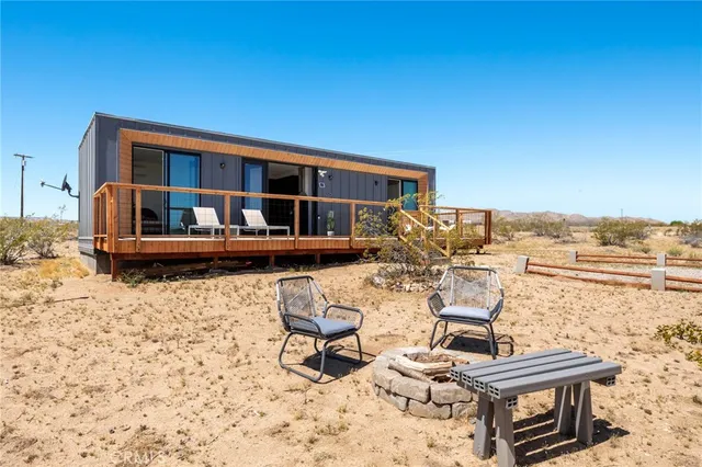 a house view with a seating space