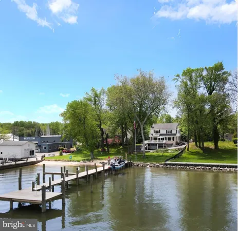 a view of a lake with a house