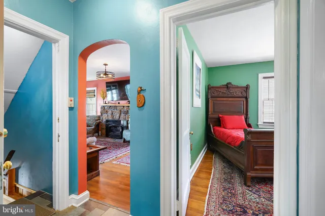 a living room with furniture