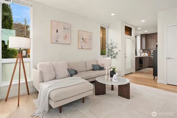 a living room with furniture