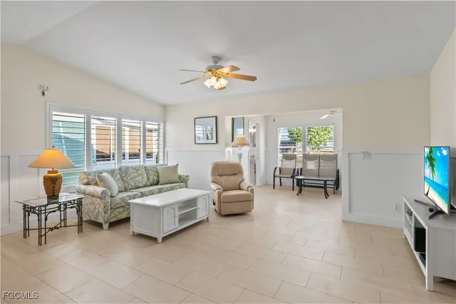 a living room with furniture
