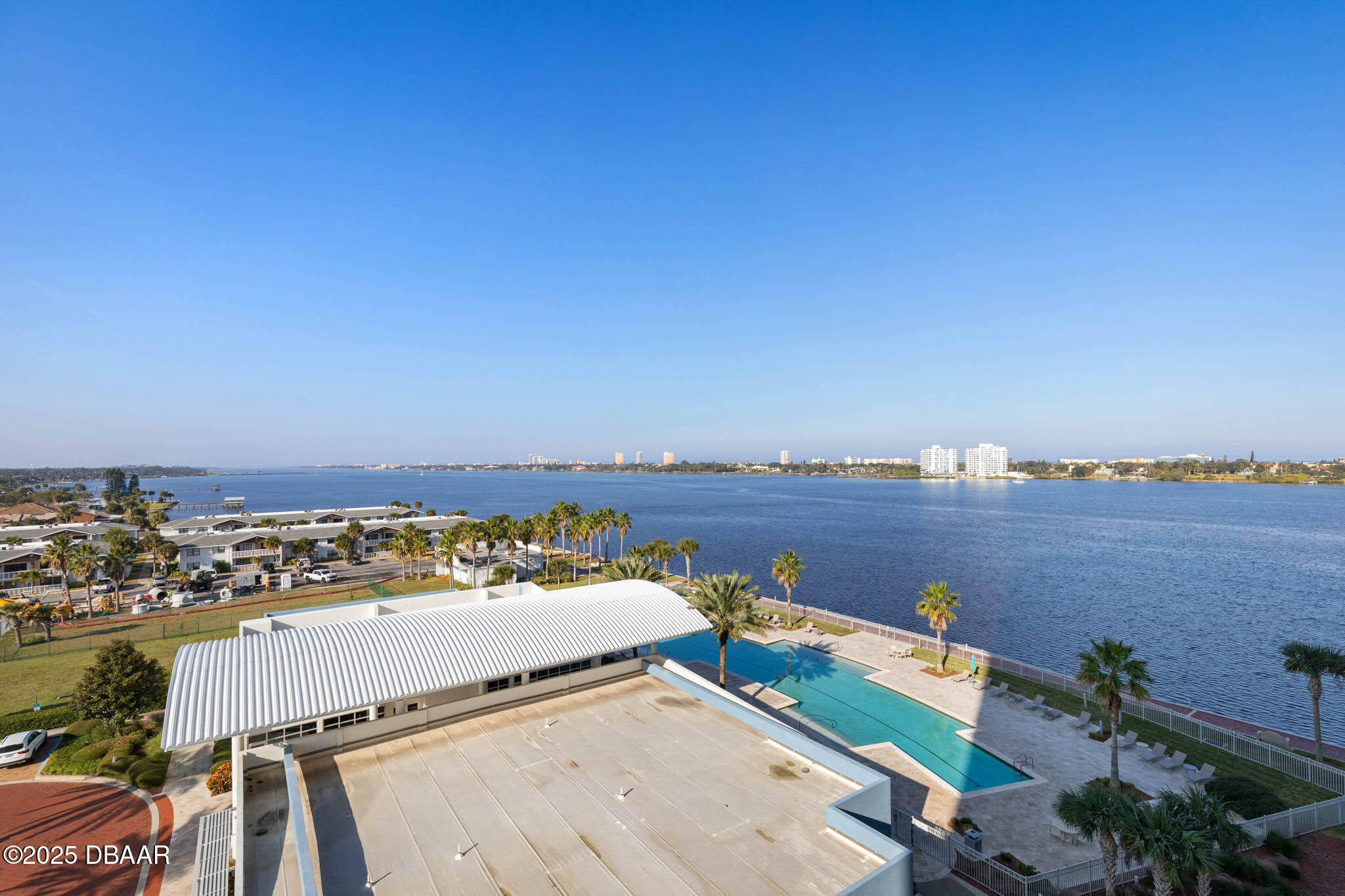 241 Riverside Drive, Unit 708 Holly Hill, FL 32117 - Photo 5 of 80 an aerial view of a house with a lake view