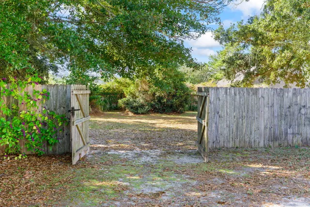 a view of backyard with tree