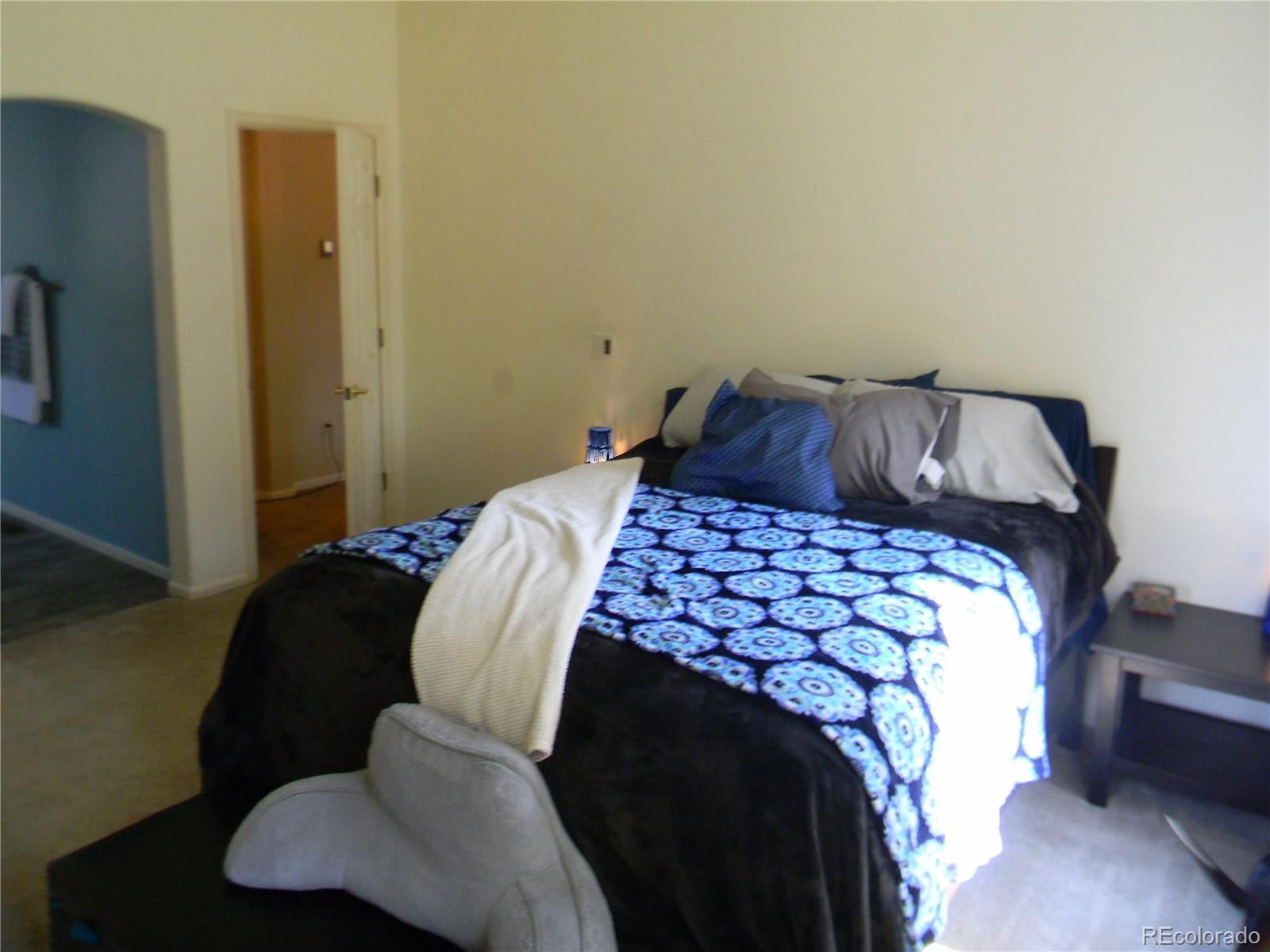 4092 Starflower Road Castle Rock, CO 80109 - Photo 16 of 28 a bed sitting in a bedroom and lamp next to a window