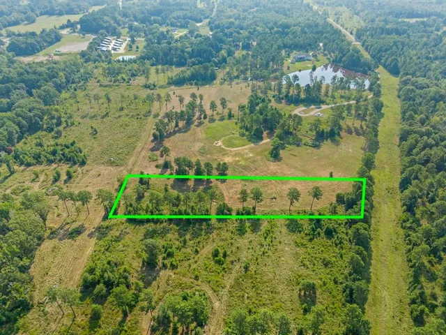 a view of a garden with a building in the background