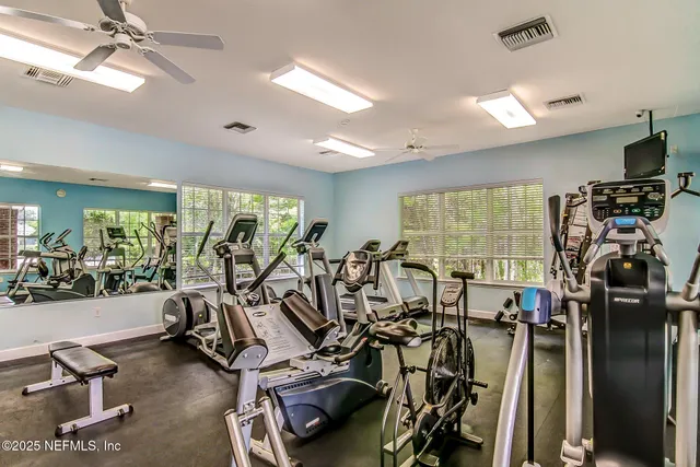 a view of a garden with a fountain