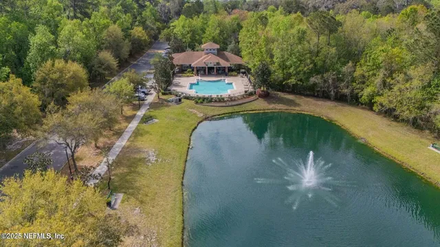 an aerial view of a house