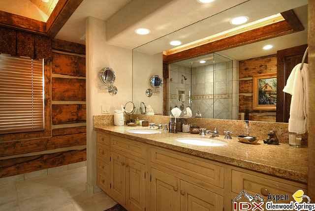 200 Altamira Ranch Road Basalt, CO 81621 - Photo 17 of 26 a bathroom with a sink double vanity granite and a mirror