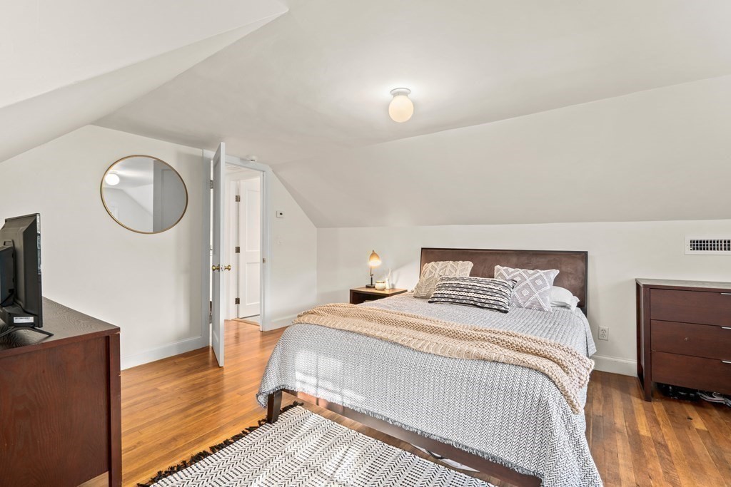 3 Castle Avenue Medfield, MA 02052 - Photo 20 of 36 a bedroom with a bed and a flat tv screen on dresser