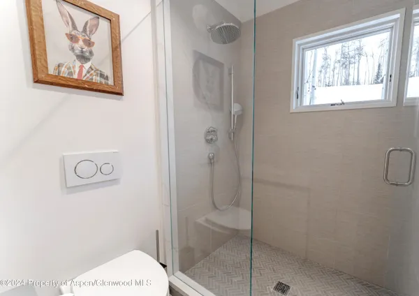 a bathroom with a shower