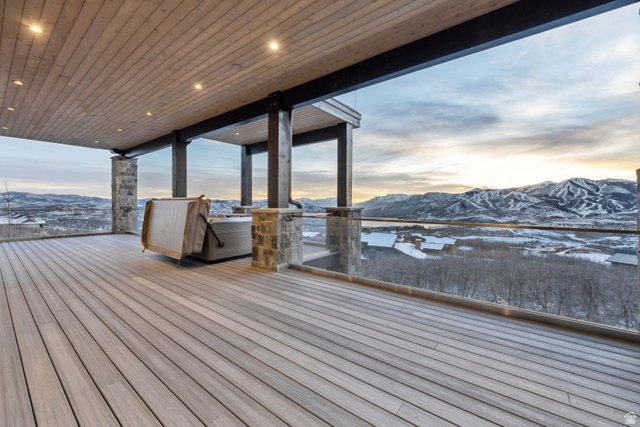 2002 East Outlaw Road Kamas, UT 84036 - Photo 18 of 65 Expansive outdoor deck featuring wood-finish flooring and a hot tub