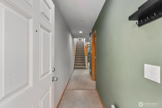 a view of hallway with stairs