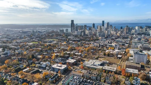 an aerial view of city