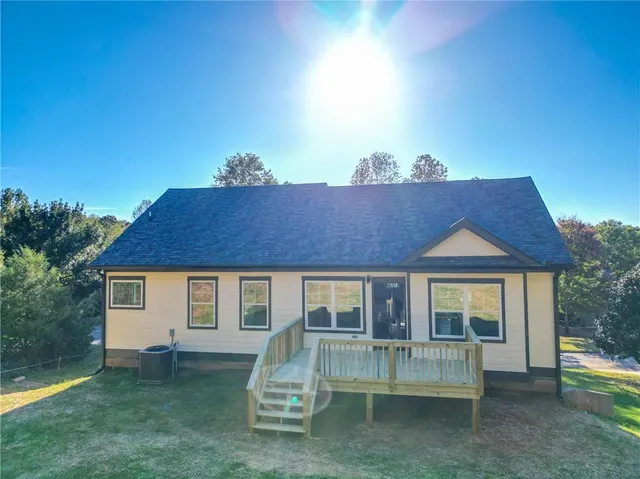 a view of a house with a patio