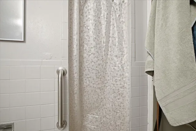 a bathroom with a shower