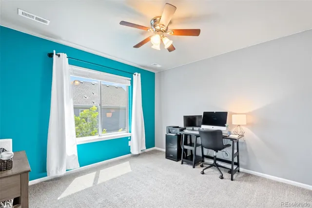 a view of a lake with a big yard