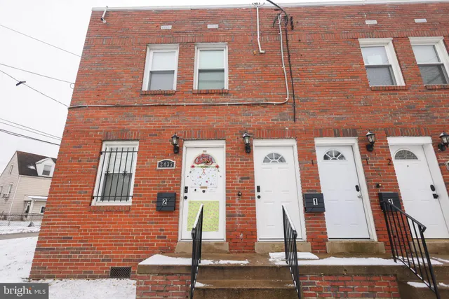 a front view of a building