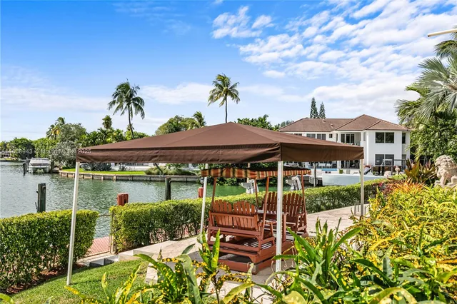 a view of a lake with a houses