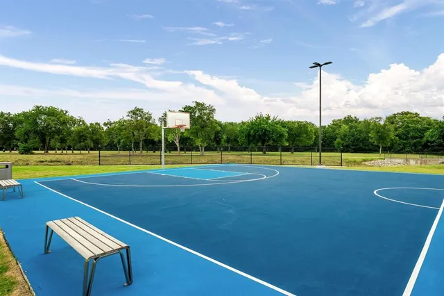 an aerial view of a house with a garden