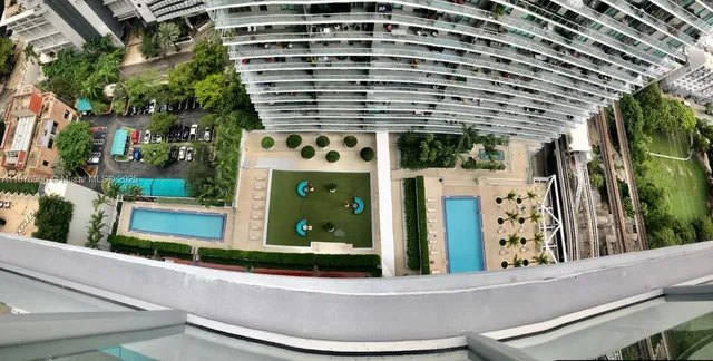 a view of a building from a window