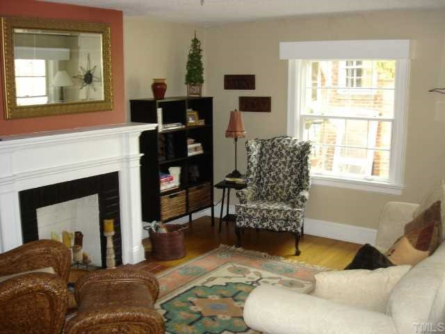 1507 Cherokee Drive Raleigh, NC 27608 - Photo 8 of 12 Wonderful living room with fireplace