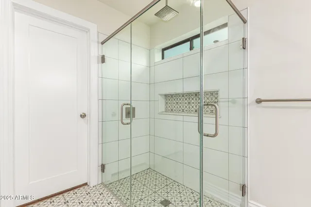 a bathroom with a shower