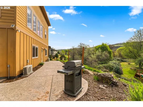 a view of a porch with a yard