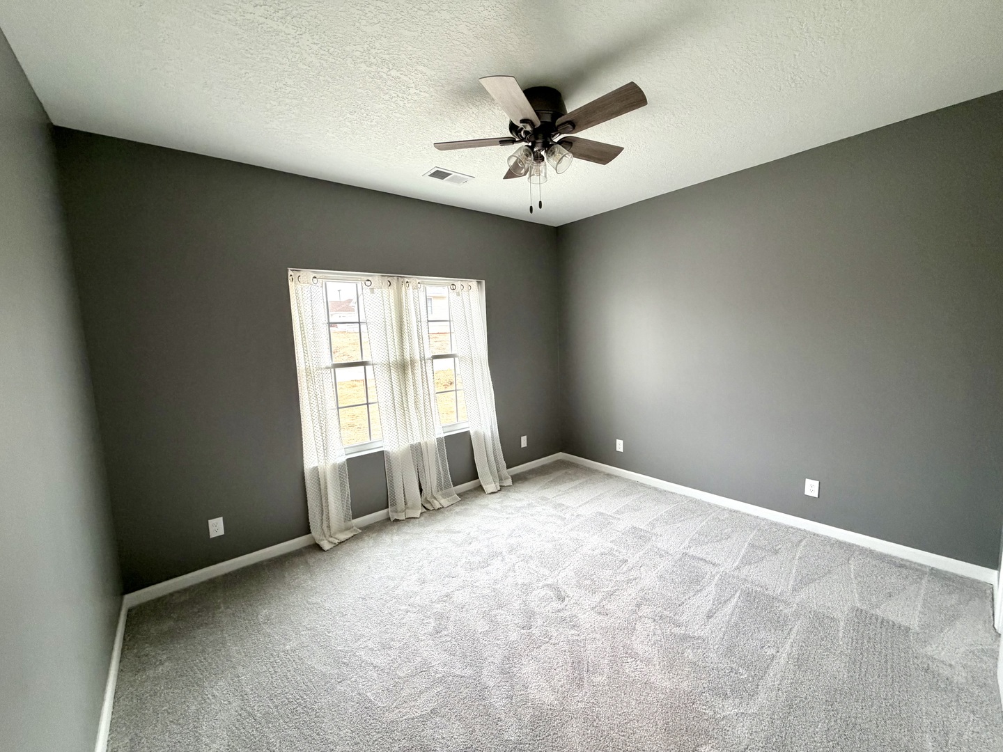 135 Countryview Court Aledo, IL 61231 - Photo 18 of 20 an empty room with chandelier fan and windows