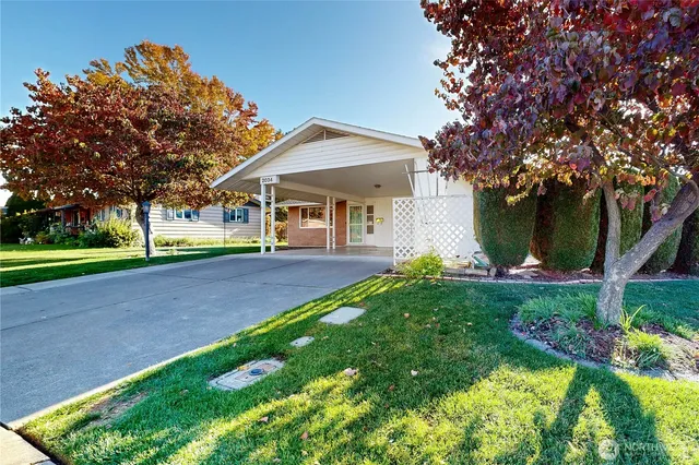 a view of a room with a window
