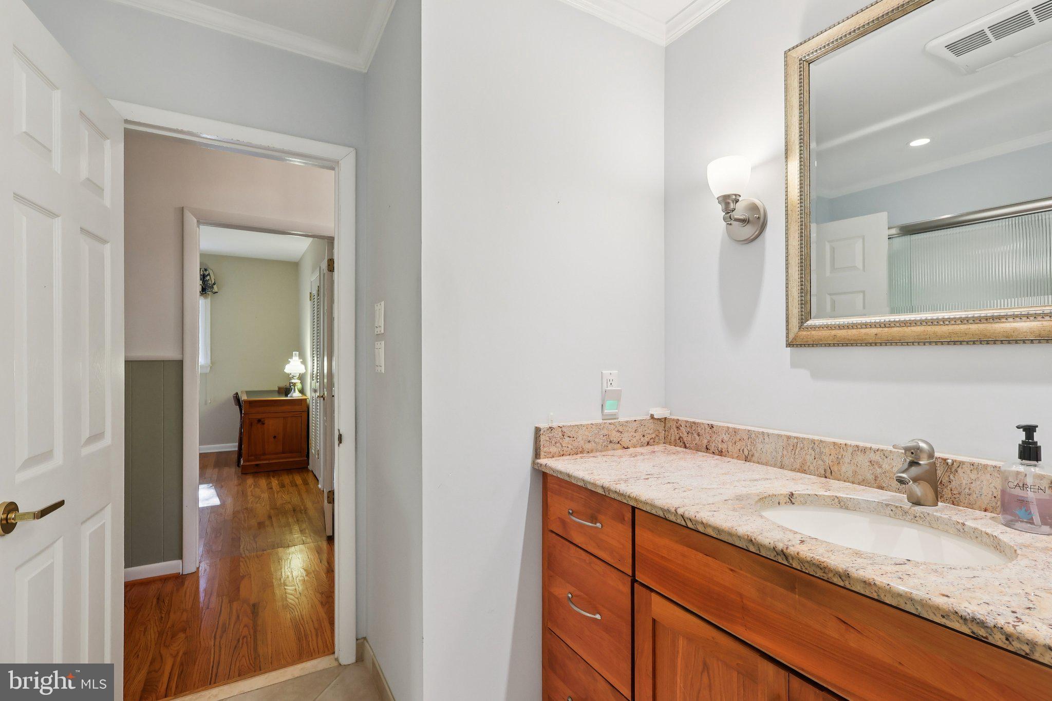 7 Pontiac Drive Medford, NJ 08055 - Photo 16 of 49 a en suite bathroom with a granite countertop sink and mirror