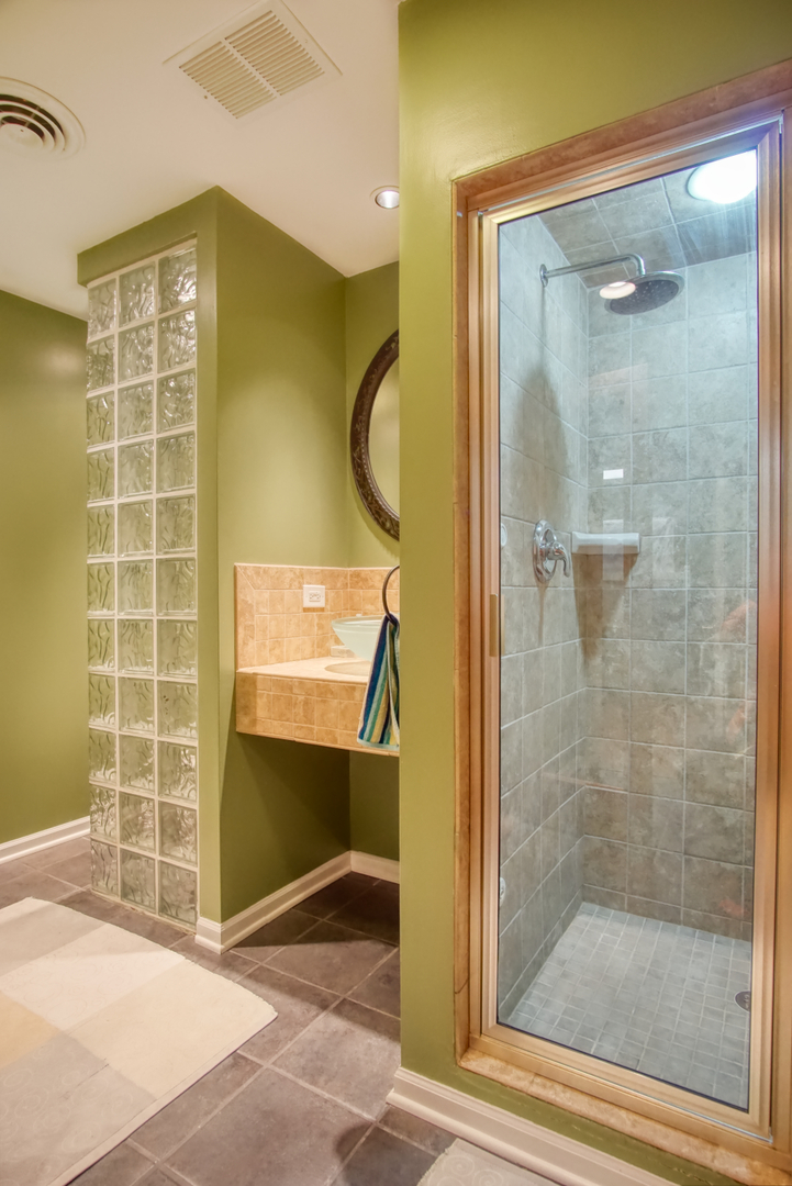 S643 Robbins Street Winfield, IL 60190 - Photo 33 of 40 a bathroom with a shower and a mirror