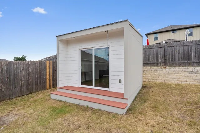 a backyard of a house