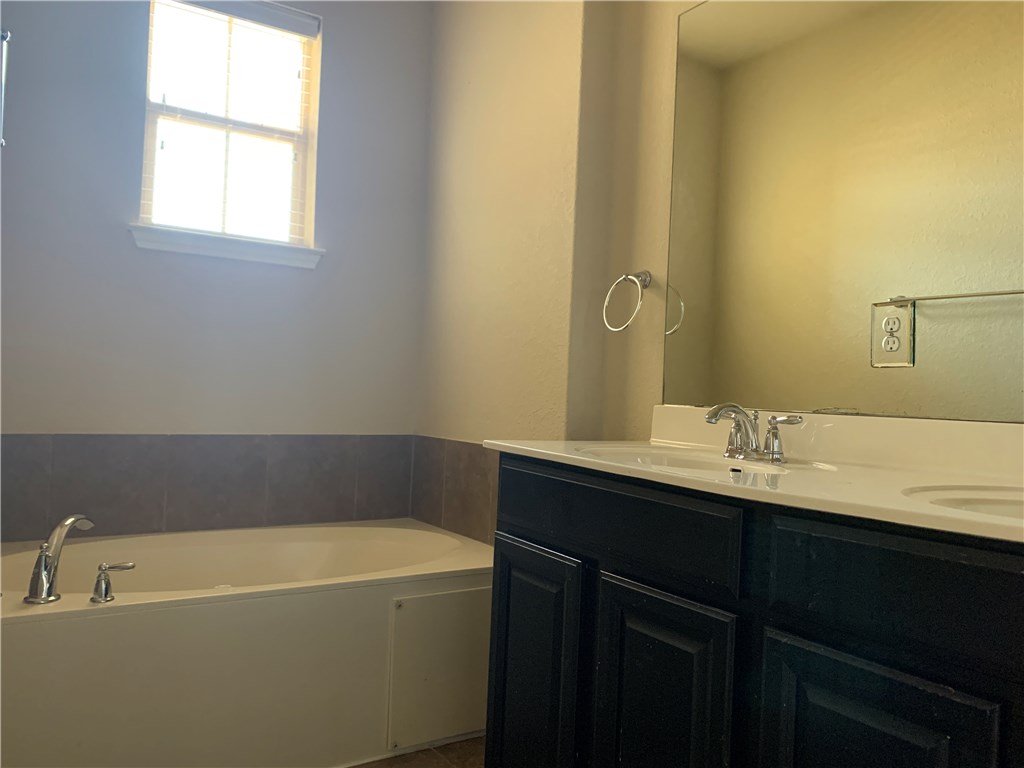 14001 Avery Ranch Boulevard, Unit 2902 Austin, TX 78717 - Photo 14 of 14 a bathroom with a tub sink and mirror