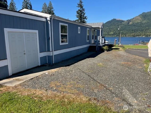 a house view with a backyard space