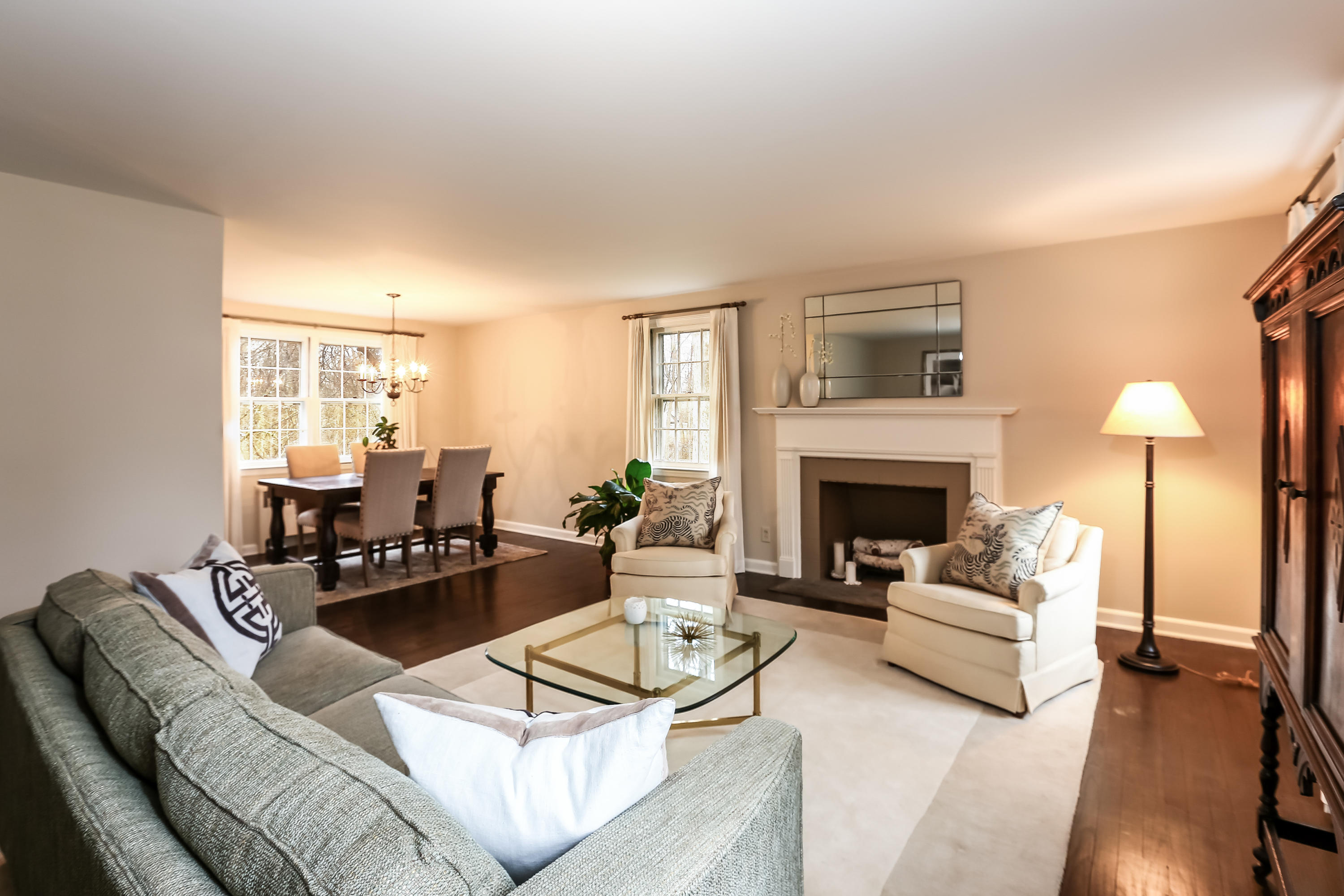 7 Briar Brae Road Darien, CT 06820 - Photo 6 of 35 a living room with furniture and a fireplace