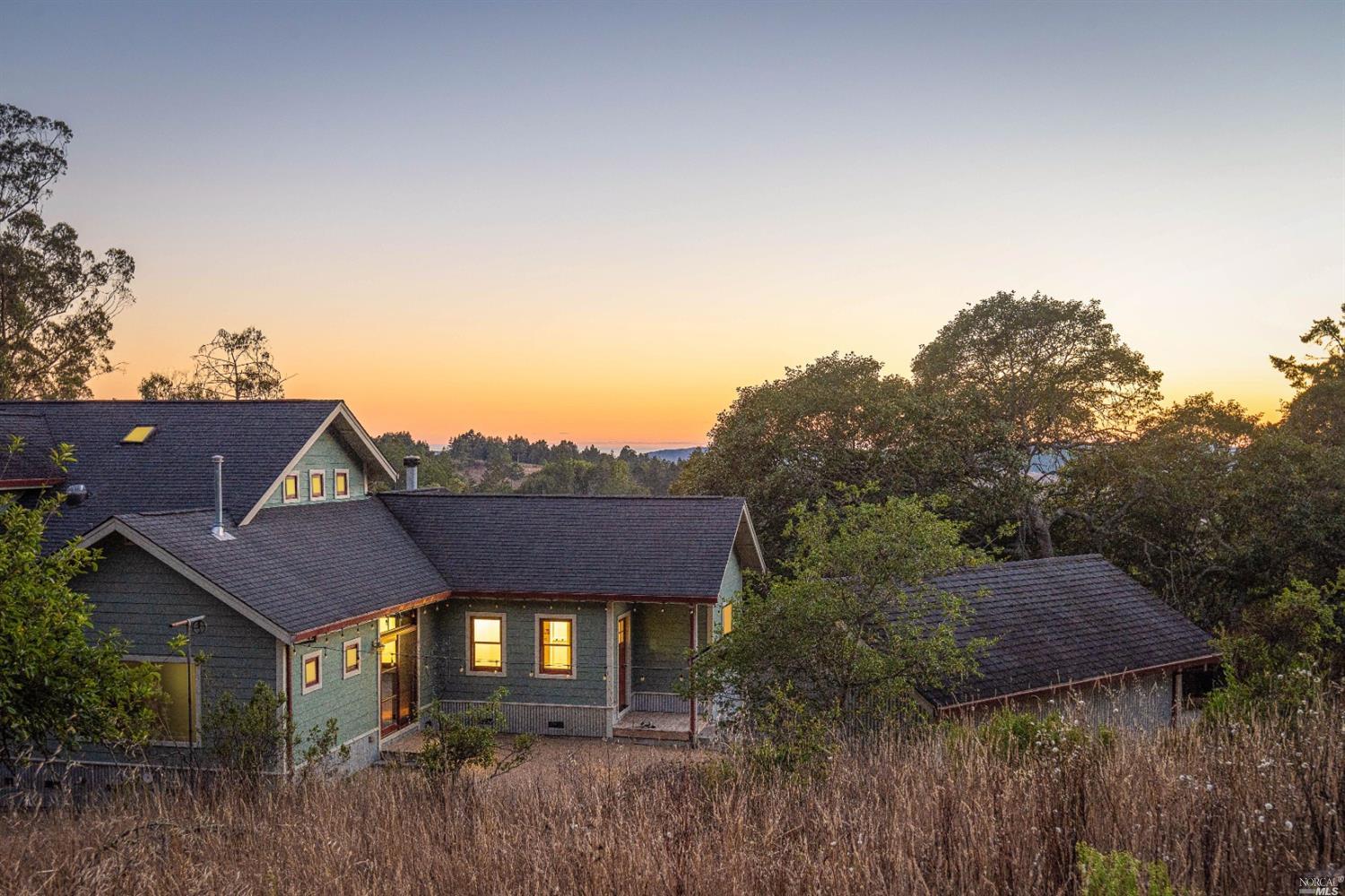3835 Burnside Road Sebastopol, CA 95472 - Photo 1 of 1 a aerial view of house with yard and trees in the background