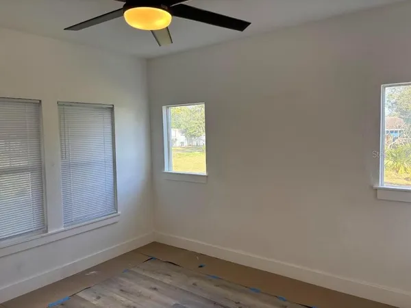 an empty room with a window
