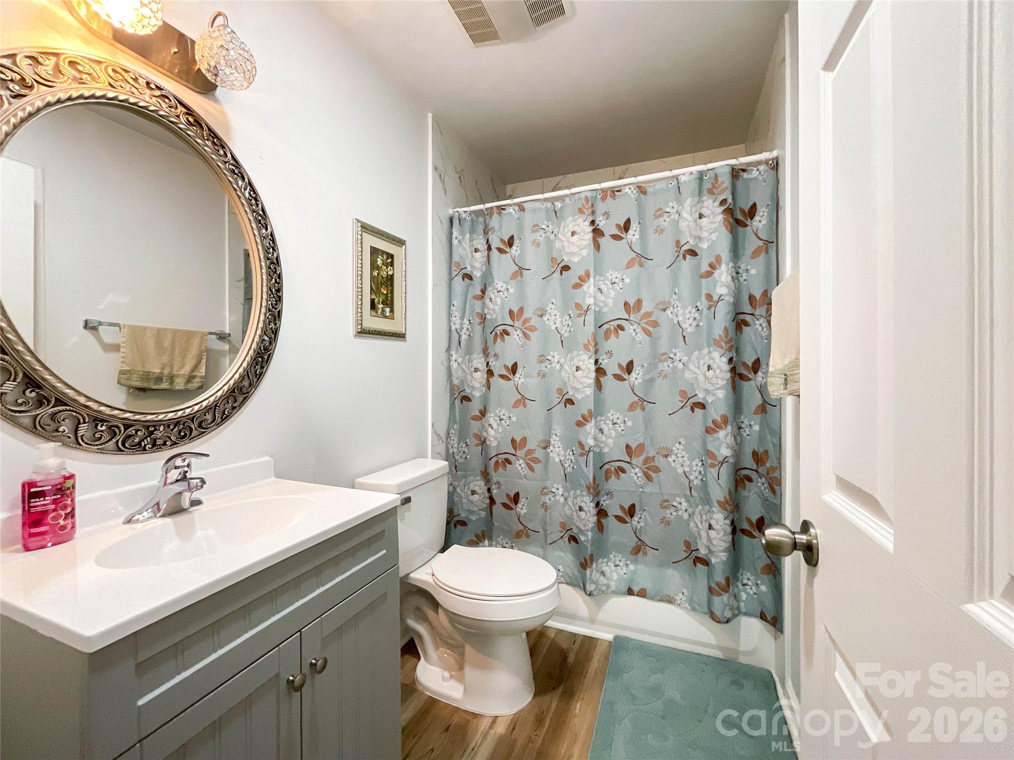 1812 Icemorlee Street Monroe, NC 28110 - Photo 12 of 18 a bathroom with a sink a toilet and a mirror