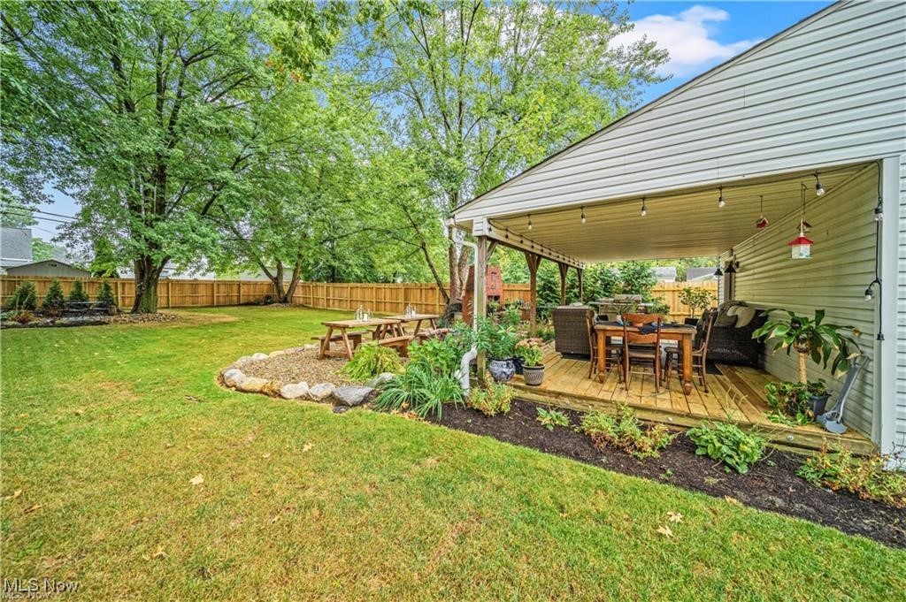 1317 Belrose Road Cleveland, OH 44124 - Photo 34 of 50 Fenced backyard with outdoor dining space and a deck