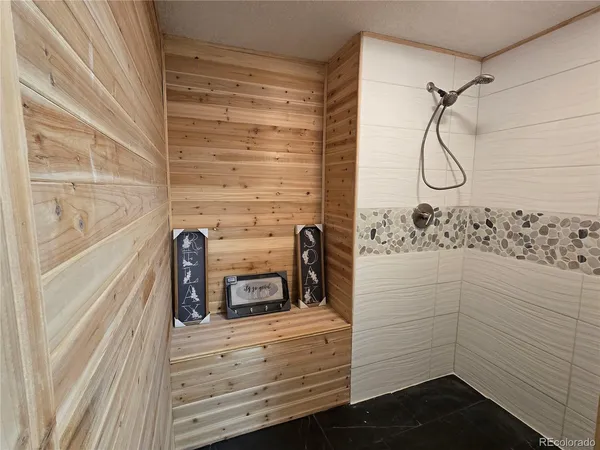 a bathroom with a shower