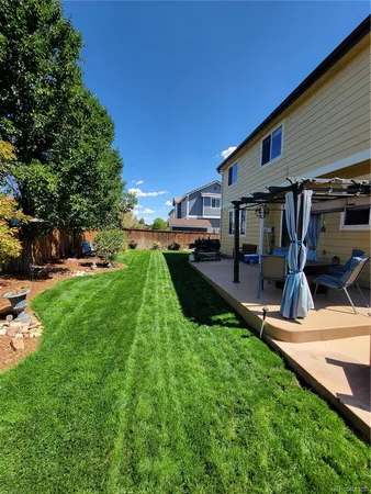 a view of a house with a backyard